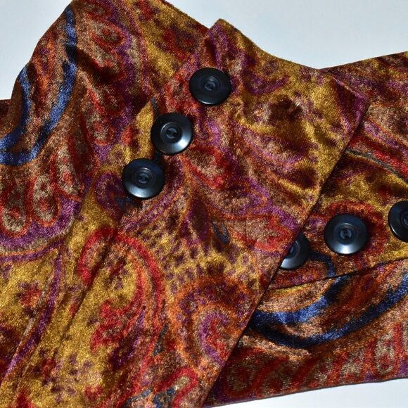 Cynthia Cynthia Steffe Multi Color Paisley Velvet Fall Jacket Blazer Size 4 - Picture 9 of 9